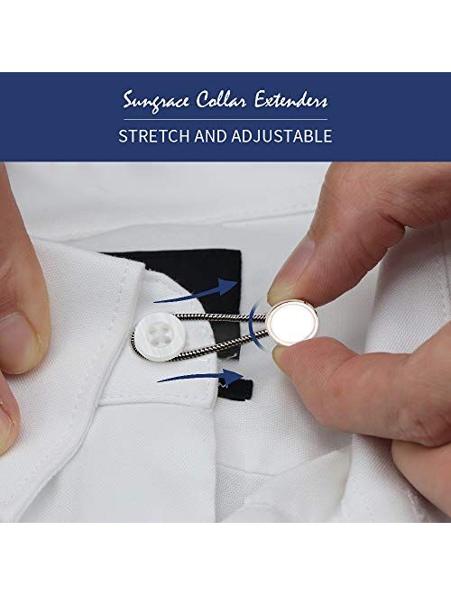 Sungrace Metal Collar and Buttons Extenders for Shirt Dress Trouser Coat