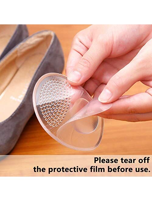 Metatarsal Pad, Ball of Foot Cushion, Foot Gel Pads, High Heel Cushion Insert for Women Foot Pain Relief, Anti-Slip Soft Forefoot Shoe Insole, One Size fits All, Pack of 