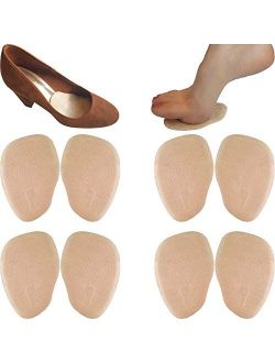 Chiroplax High Heel Cushion Inserts Pads (4 Pairs) Suede Ball of Foot Forefoot Metatarsal Anti Slip Shoe Insoles for Women