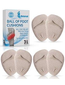 Ball of Foot Cushions, Metatarsal Pads for Women, High Heel Inserts, Comfort Soft Gel Forefoot Massage Cushion & Non Slip Shoes, Relieves Pressure, Foot Pain Relief Cushi