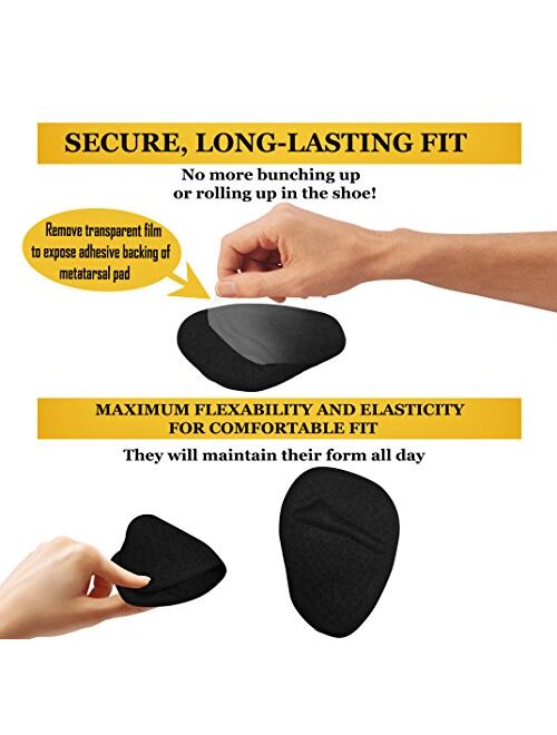 Metatarsal Pads - Ball of Foot Pads - Ball of Foot Cushions - Non Slip High Heel Inserts, High Heel Pads for Shoe Comfort - Foot Pain Relief - Soft Forefoot Pads with Sel