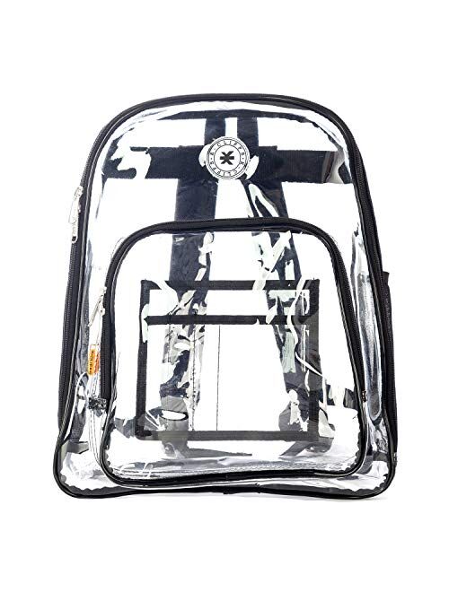 Heavy Duty Clear Backpack See Through PVC Stadium Security Transparent Workbag