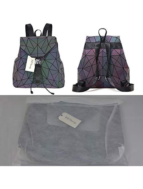 Geometric Backpack Luminous Backpacks Holographic Reflective Bag Lumikay Bags Irredescent Large Rainbow Purses Wallet Set