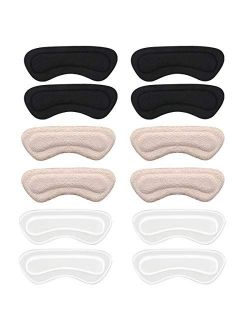 Heel Cushion Inserts, Heel Grips Reusable Self-Adhesive Shoe Inserts Liners for Men's and Women's Shoes too big, Shoe Pads for Preventing Heel Slipping, Rubbing, Non-Slip