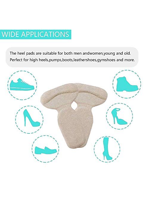 Heel Cushion Inserts, Heel Grips Shoe Pads for Womens Prevention Blister and Foot Protectors Anti Slip Back of Loose Heel Shoes for Women's High Heel Shoes Too Big (10 Pc