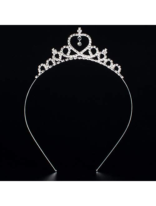 Girls Princess Crystal Tiara Crown For Birthday Party