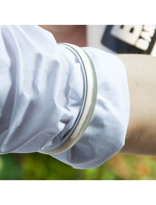 Coolrunner 6 Pcs Anti-Slip Elastic Shirt Sleeve Holders Metal Armbands for Band Stretch Garters