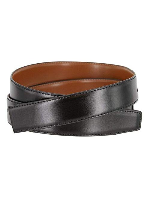 Smooth Reversible Leather Dress Casual Belt Strap for 1-1/8" wide - Black/Tan