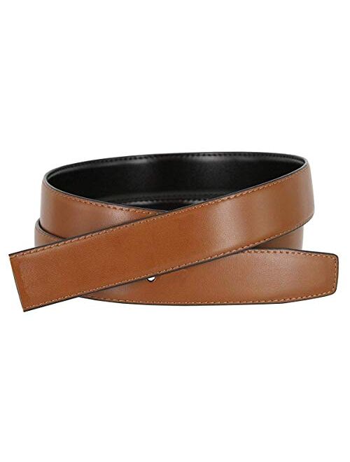 Smooth Reversible Leather Dress Casual Belt Strap for 1-1/8" wide - Black/Tan