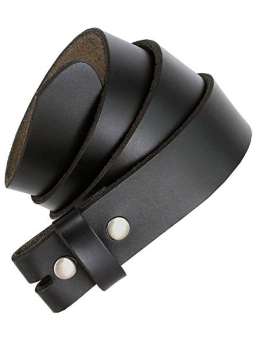 Men's Replacement Belt Strap Genuine Leather Vintage Casual Belt Strap with Snaps 1-1/2"(38mm) Wide