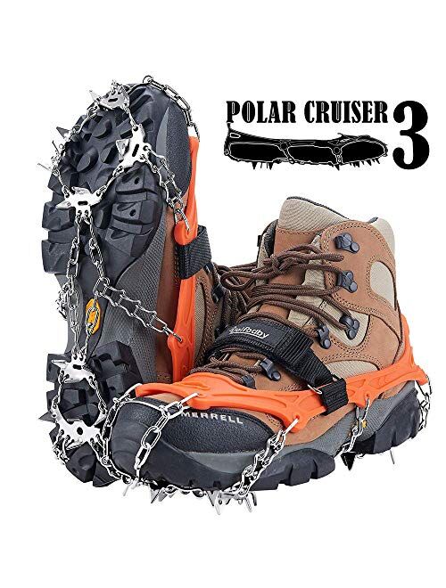 Mountaineering Ice Snow Grips Wirezoll Ice Cleats Jogging Portable Walk Spikes Crampons for Walking Hiking Stainless Steel Traction Cleats