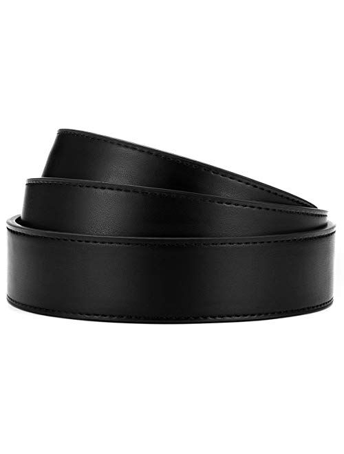 CHAOREN Ratchet Belt Replacement Strap 1 3/8, Genuine Leather Belt Casual for 40MM Slide Click Buckle