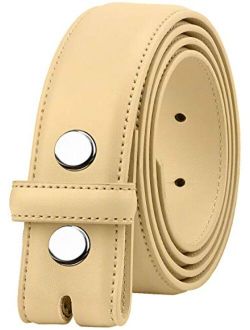Falari Replacement Genuine Leather Dress Belt Strap Without Buckle Snap on Strap 33mm fit 35mm Buckle
