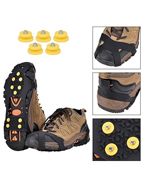 Aliglow Ice Snow Grips Over Shoe/Boot Traction Cleat Spikes Anti Slip Footwear