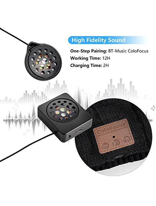 ColoFocus Bluetooth Beanie Hat for Men, Music Hat Christmas Beanie Hat, Unique Winter Sports Gifts for Men Husband Boys