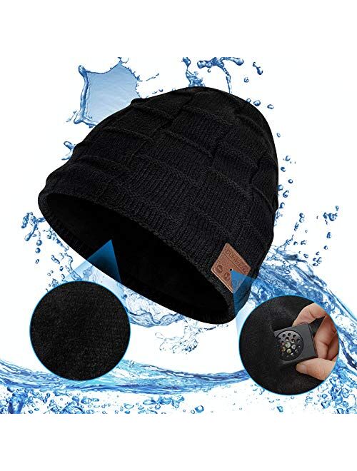 ColoFocus Bluetooth Beanie Hat for Men, Music Hat Christmas Beanie Hat, Unique Winter Sports Gifts for Men Husband Boys