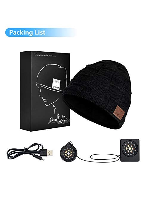 ColoFocus Bluetooth Beanie Hat for Men, Music Hat Christmas Beanie Hat, Unique Winter Sports Gifts for Men Husband Boys