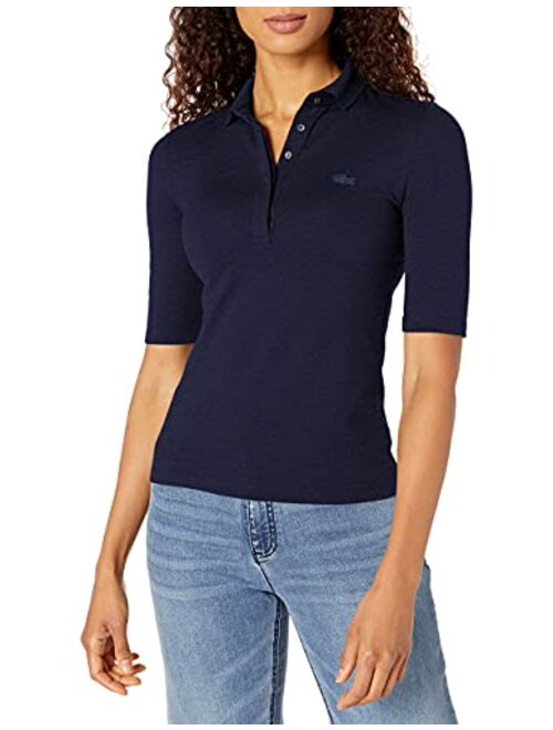 Lacoste Womens Classic Half Sleeve Slim Fit Stretch Pique Polo Shirt