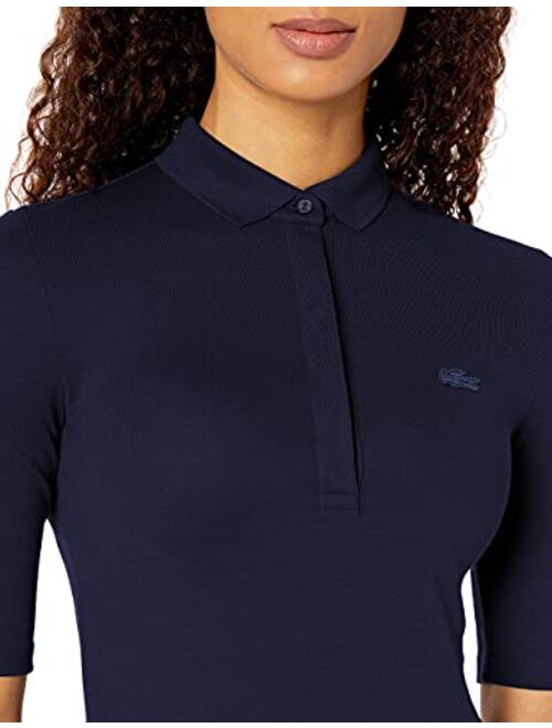 Lacoste Womens Classic Half Sleeve Slim Fit Stretch Pique Polo Shirt