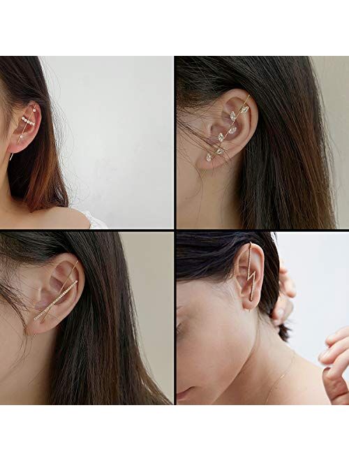 Ear Wrap Crawler Hook Earrings | Hypoallergenic Piercing Ear Cuffs Crawler Hook Earrings for Women