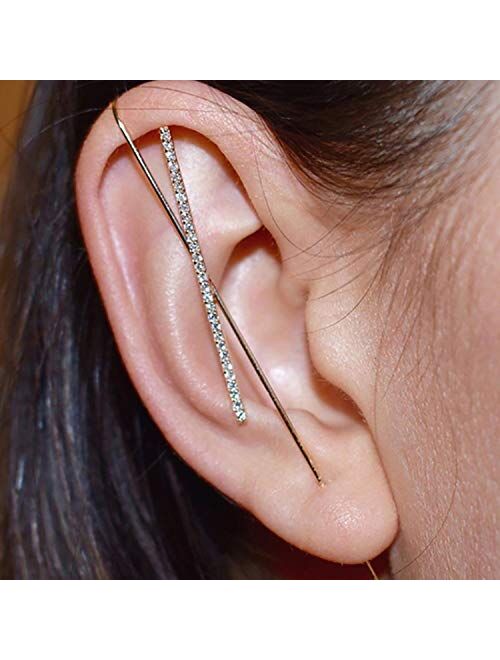 choice of all 4Pairs Ear Cuff Wrap Crawler Hook Earrings for Women Girls Unique Long Earrings Hypoallergenic Stud Climber Earrings