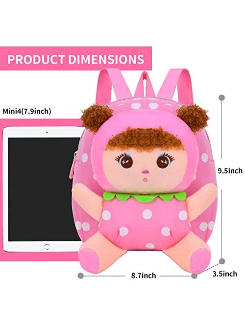 Suerico Cute Toddler Backpack Plush Doll Toy Snack Travel Bag Preschool Shoulder Bag Gift for Kid