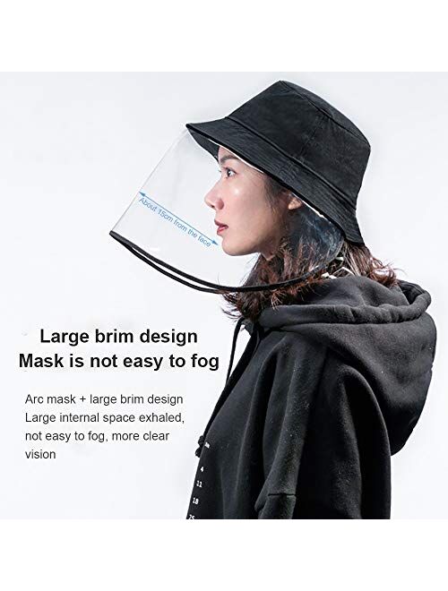 Full-face Protective Cap Anti Splash Safety Facial Hat, Face Eye Shield Isolation Hat, Anti Spitting Anti-Pollution Facial Cover Unisex Black
