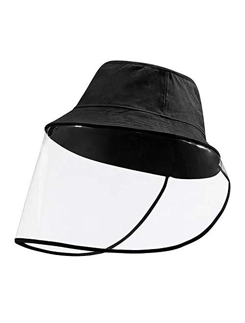 Full-face Protective Cap Anti Splash Safety Facial Hat, Face Eye Shield Isolation Hat, Anti Spitting Anti-Pollution Facial Cover Unisex Black