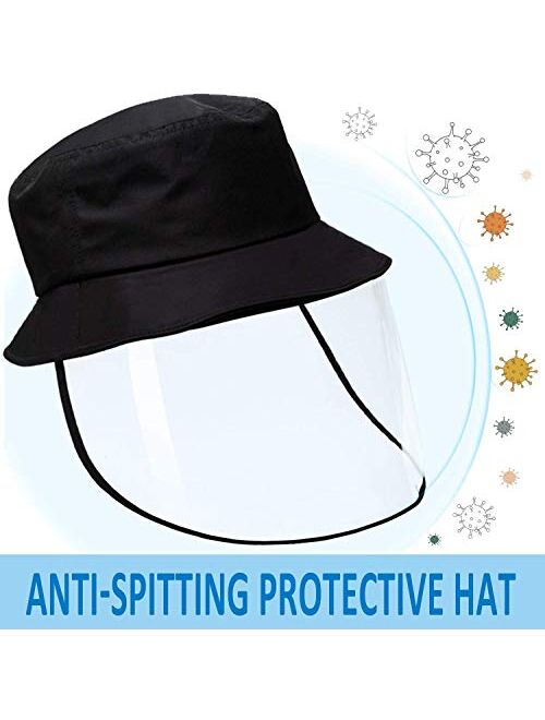 Archer Products Bucket Sun Hat Full-face Protective Cap for Men and Women, Anti-Fog, Anti-Saliva, Windproof Dustproof Black, Medium