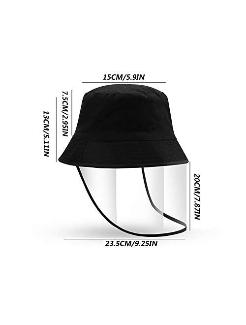 Protective Sun Hat Cap with Cover, Dustproof Bucket Hat, Fishing Hat for Women & Men Outdoor Travel(Black)