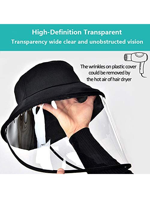 TOCESS Face Shield Hat for Women and Kids, Waterproof Non-Detachable Hat with Face Shield, Outdoor Cap Boonie Hat with Shield