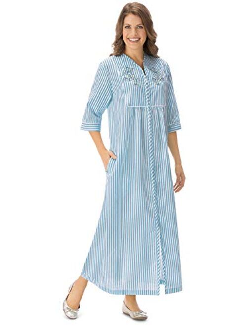 Seersucker Embroidered Floral Lounger