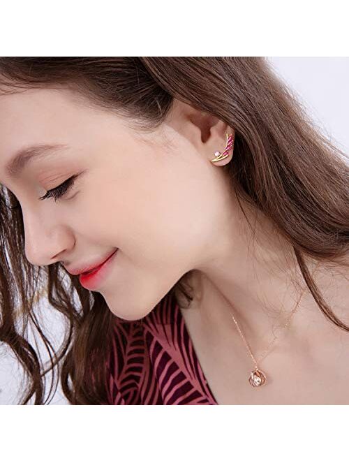 TAMHOO 8/9/12 Pairs Gold Silver Earcuffs Earrings Cartilage Piercing-Muti-colors 7 CZ Screwback Stud Earrings for Teen Girls - Earcuffs Earrings for Women Fashion