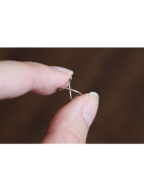 Sterling 925 Silver 4pcs No Piercing Earcuff 2 pcs double line 2 pcs Criss Cross simple Gold Plated fake helix ear cuff cartilage Earring