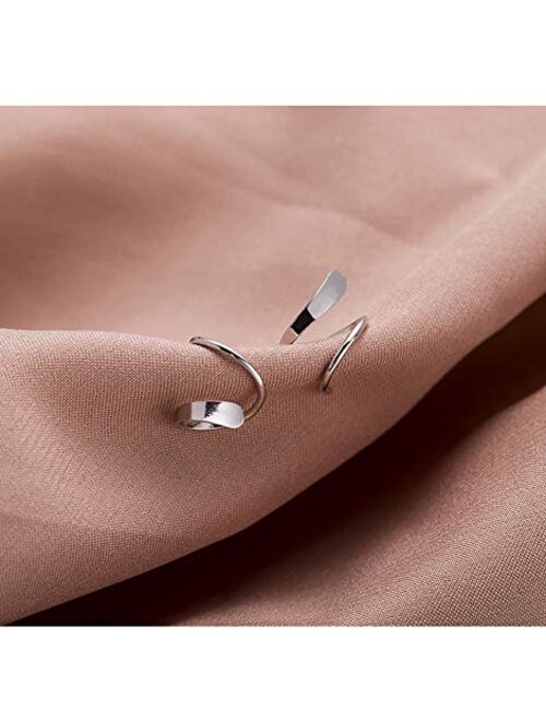 Minimalist Ear Climber Crawler Cuff Earrings for Women Girls Sterling Silver Cartilage Ear Piercing Wrap Earring Studs Hypoallergenic