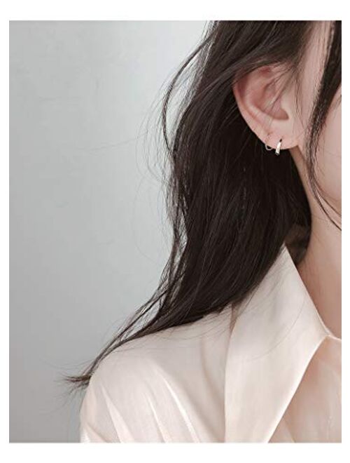 Minimalist Ear Climber Crawler Cuff Earrings for Women Girls Sterling Silver Cartilage Ear Piercing Wrap Earring Studs Hypoallergenic