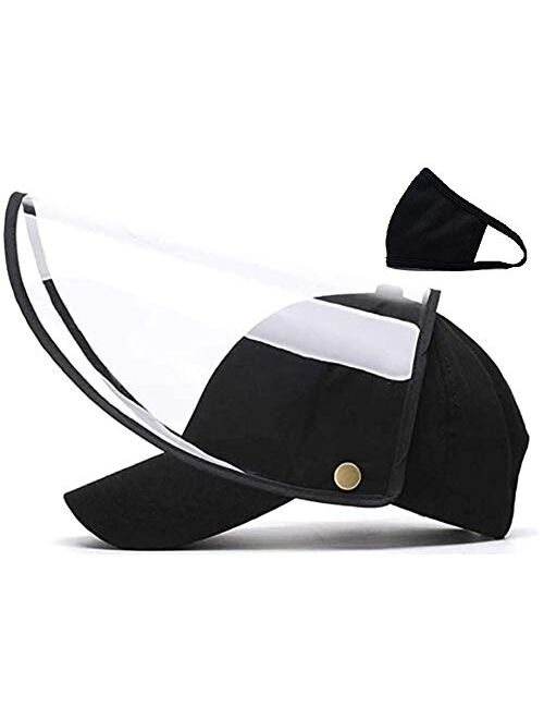 CYB Detachable Black Full Face Hat Adjustable Baseball Cap for Men and Women