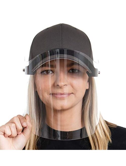Prime Manufacturers HatShield Flip Baseball Cap Face Shield by - TheLifeShield Black