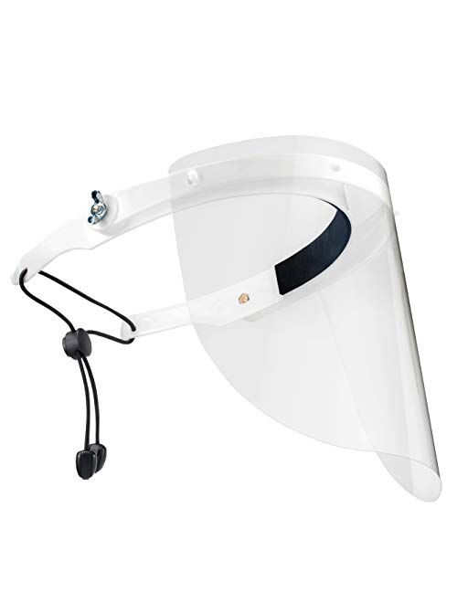 NoCry Safety Face Shield for Men and Women; Lightweight and Durable, with an Adjustable Headband, this Protective Safety Mask comes with 2 Reusable PC Visors