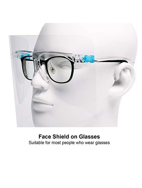 Anti-fog Reusable Face Shields with Glasses Frame Set for Men and Women,6 Glasses and 12 Shields