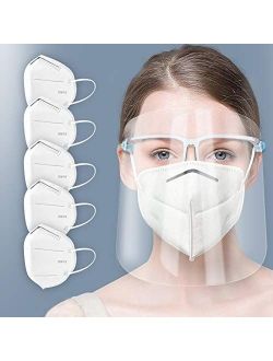 ArtToFrames Protective Face Shield, Fully Transparent Face and Eye Protection from Droplets and Saliva with Reusable Glasses and Replaceable Shield, Anti-Fog (P)