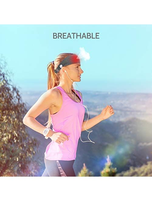 Headband with Buttons for Face Masks, Non Slip Stretchy Ear Protection Sweatband for Men Women Nurses Doctors 3 Packs(Blue, Grey, Dark Grey)