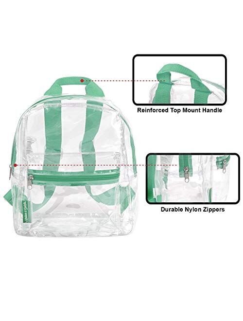 Madison & Dakota Water Resistant Clear Mini Backpacks for School, Beach - Stadium Approved Bag with Adjustable Straps