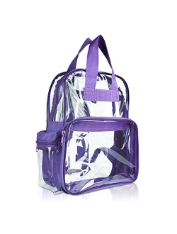 Clear Backpack Small Black Purple Royal Navy Blue Hot Pink Gold Grey Green Red Teal