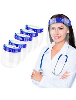 5PCS Face Shield Protection Cap Visor, Lightweight Adjustable Breathable Transparent Face Shield for Men Women (5PACK)