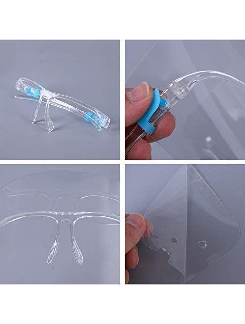 6Pack All-Round Protection Cap with Clear Wide Visor Spitting Anti-Fog Lens, Lightweight Transparent Shield with for Men Women