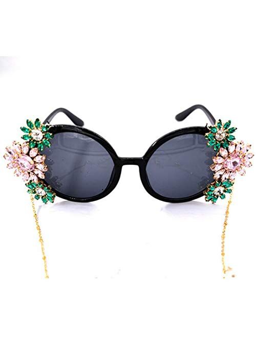 Colygamala Women's fashion retro tassel baroque pearl sunglasses beach eye glasses