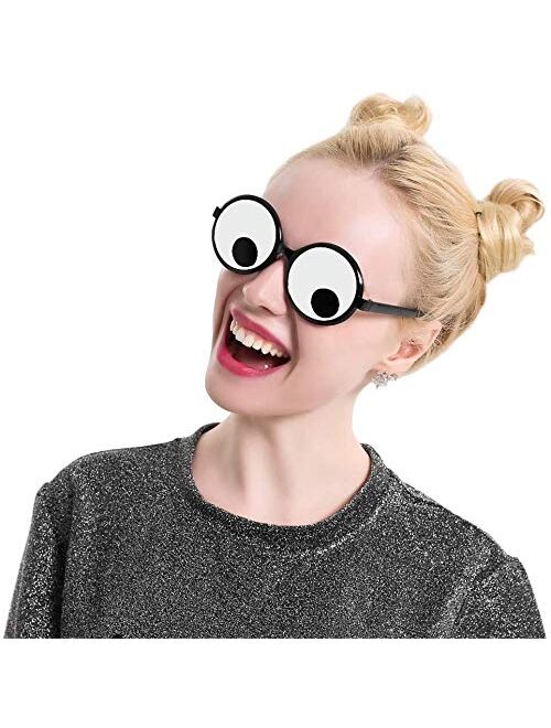 Delphinus Googly Eyes Glasses, Funny Googly Eyes Goggles Shaking Party Glasses Toys Novelty Shades Funny Costume Accessories for Party Favor