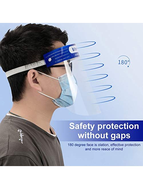 [Fulfillment By Amazon] Sunzel 10 Pieces Face Shields with 10 Bands and 10 Sponges for Man and Women to Protect Eyes and Face