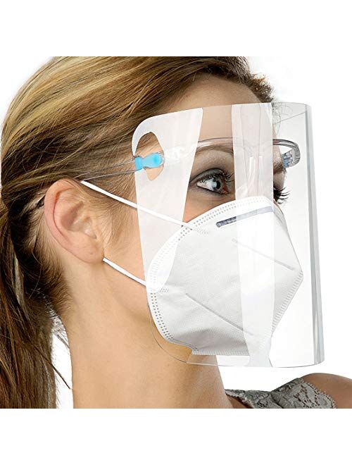 salipt Face Shields Set with 12 Replaceable Anti Fog Shields and 6 Reusable Glasses for Women and Man to Protect Eyes and Face